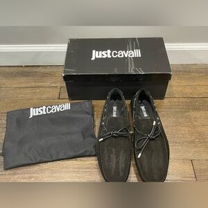 Just Cavalli Black Snake Print Driving Shoes Suede Size 9/42